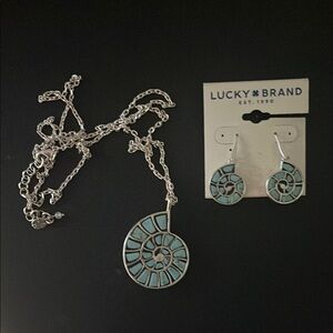 Lucky Brand Silver and Blue Nautilus Jewelry Set